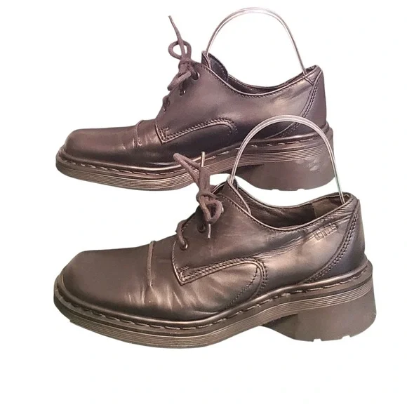 Dr. Martens 9264 Air Cushioned Sole Womens Shoes Black Leather Size 6 ENGLAND - Picture 10 of 15